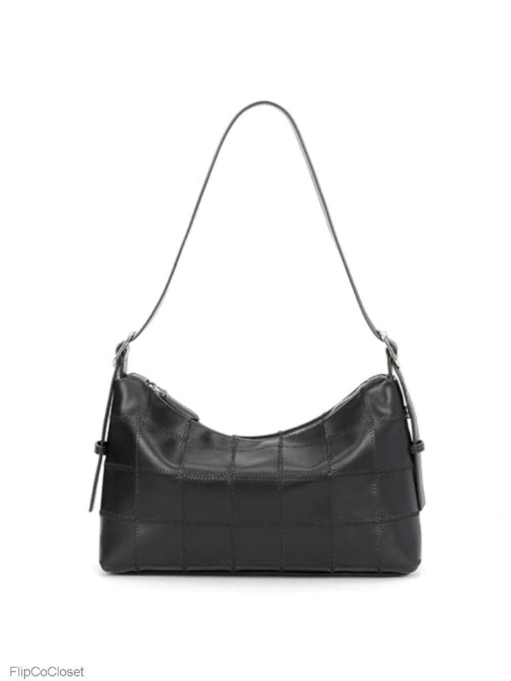 Checkered Shoulder Bag Vegan Leather Tote Crossbody Handbag